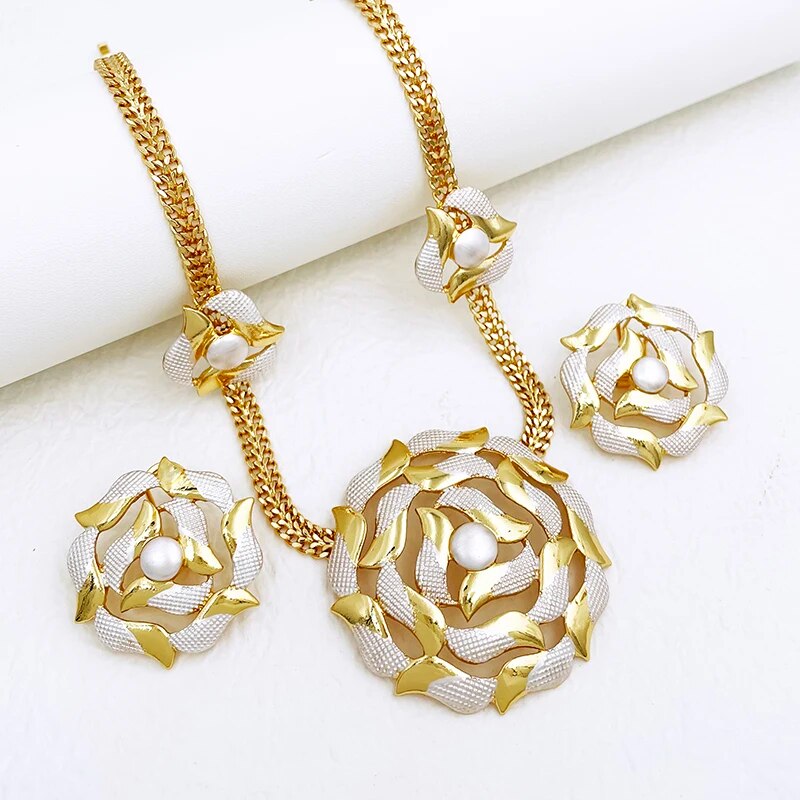 New Dubai Jewelry Set For Women Luxury Design 18K Gold Plated Brazil Trending N image 6