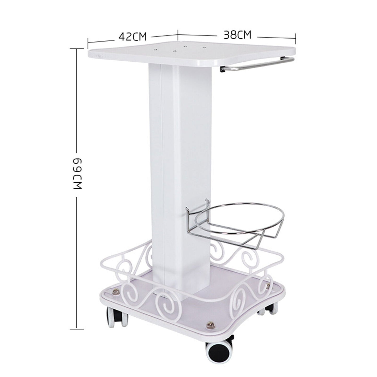 Max Load 40Kg Salon Table Trolley Stand Rolling Cart Beauty Wheel Holde Trolley image 3