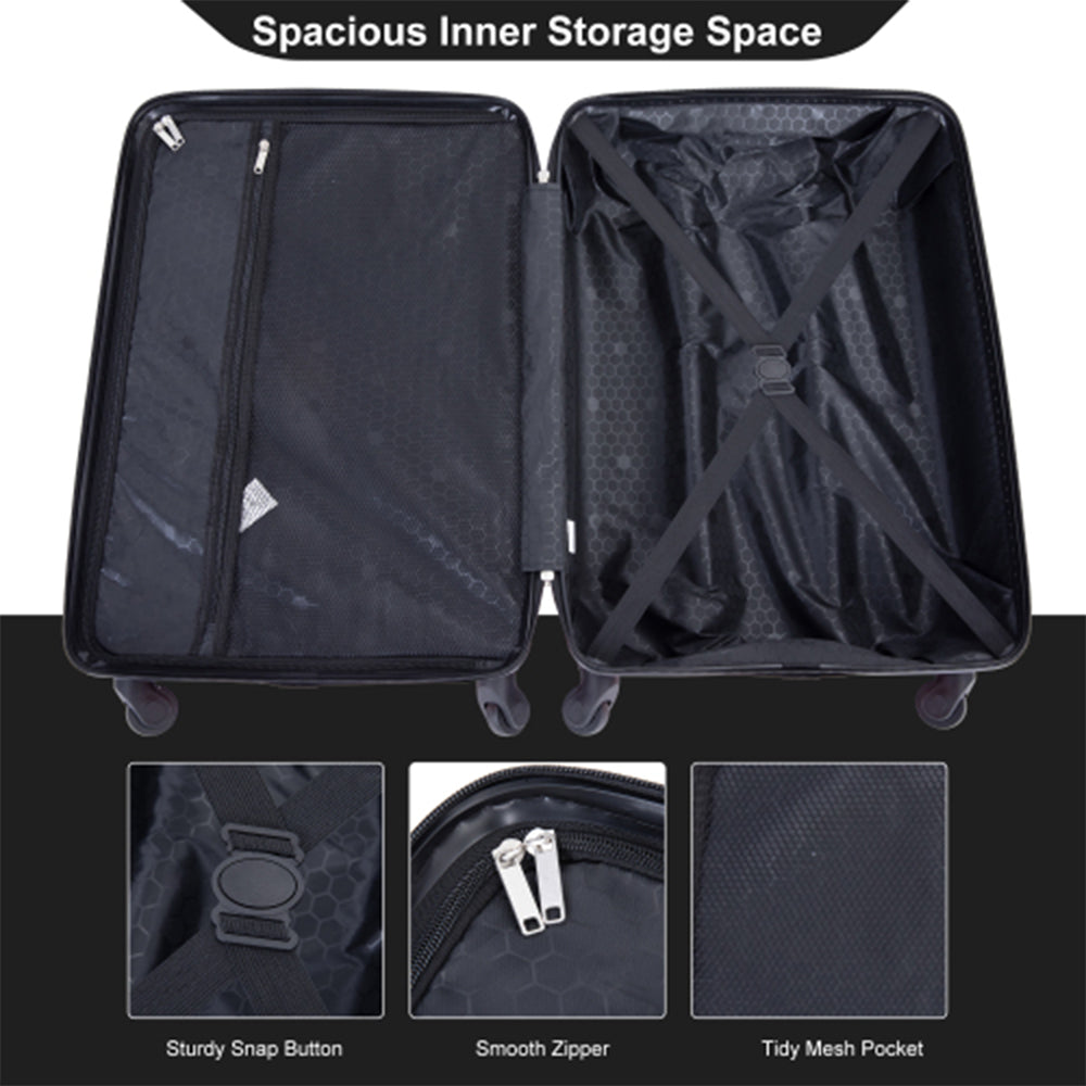 Travelhouse Luggage set 4-Piece ABS Suitcase With Spinner Wheels,24 Inch and 28 image 10