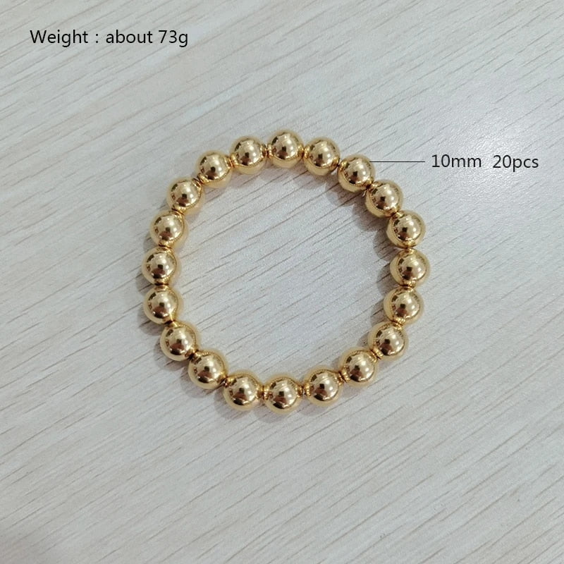 Fashion Jewelry 18K Gold Plated Waterproof Metal Ball High Quality Smooth Diame image 7