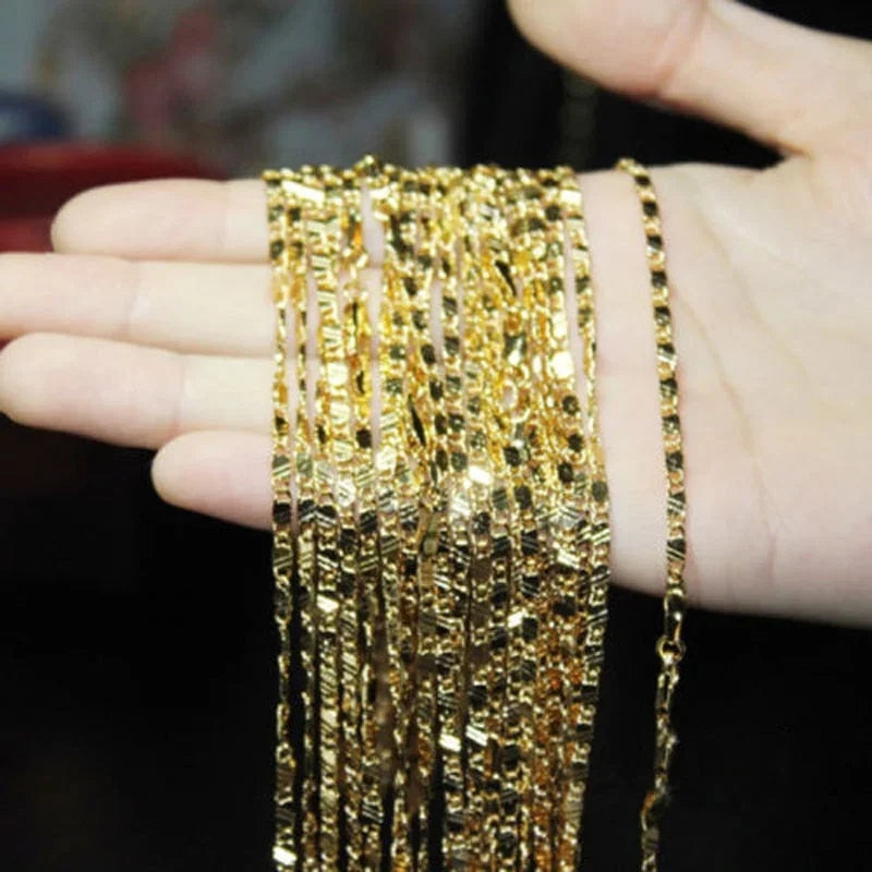 Exquisite Fashion 18K Gold Filled Necklace For Women Men Size 16-30 Inch Jewelr image 4