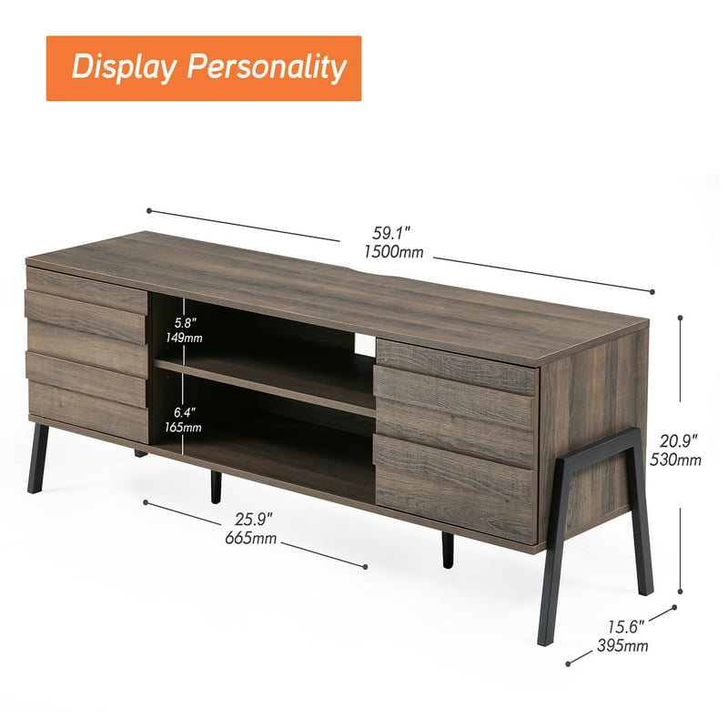 Stand for 65 inch TVs, Wood Cente Media Console Table for Living Room, 60 inc image 6