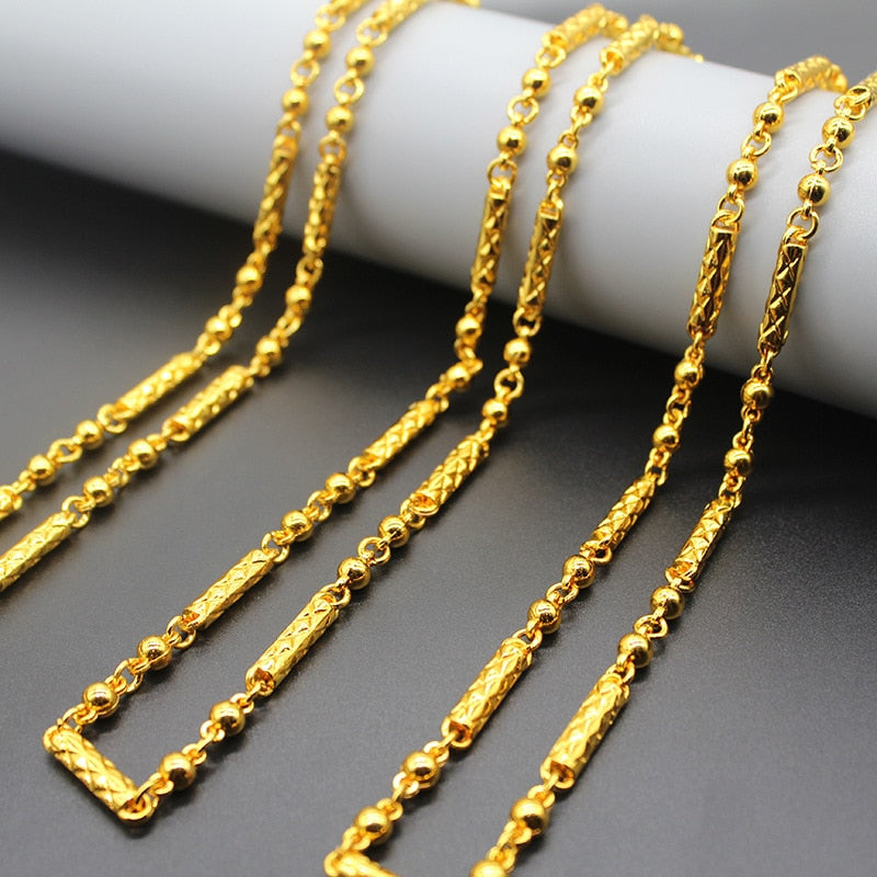 24k Gold Plated Necklace For Men Original Hiphop Bar Rap Rope Chain Africa Jewe image 3