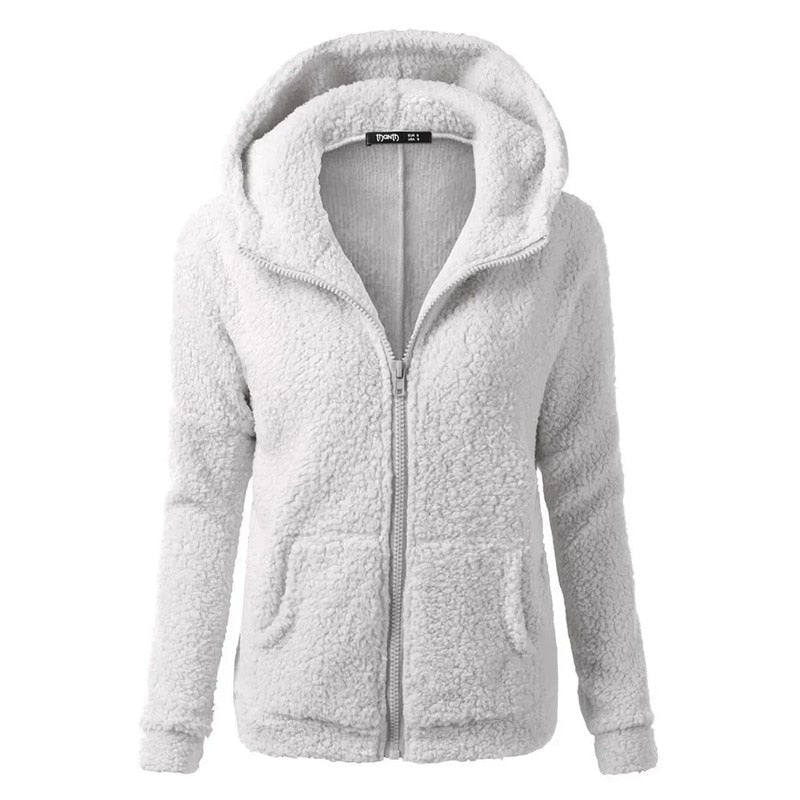 Women Autumn Winter Warm Hoodie Jacket Casual Female Hoodies Sweatershirt Zippe image 7