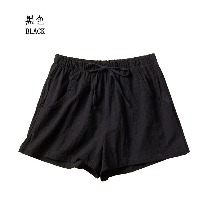 Casual Linen Shorts Women Gym Workout Shorts Cotton Short Pants High Waisted Bl image 8