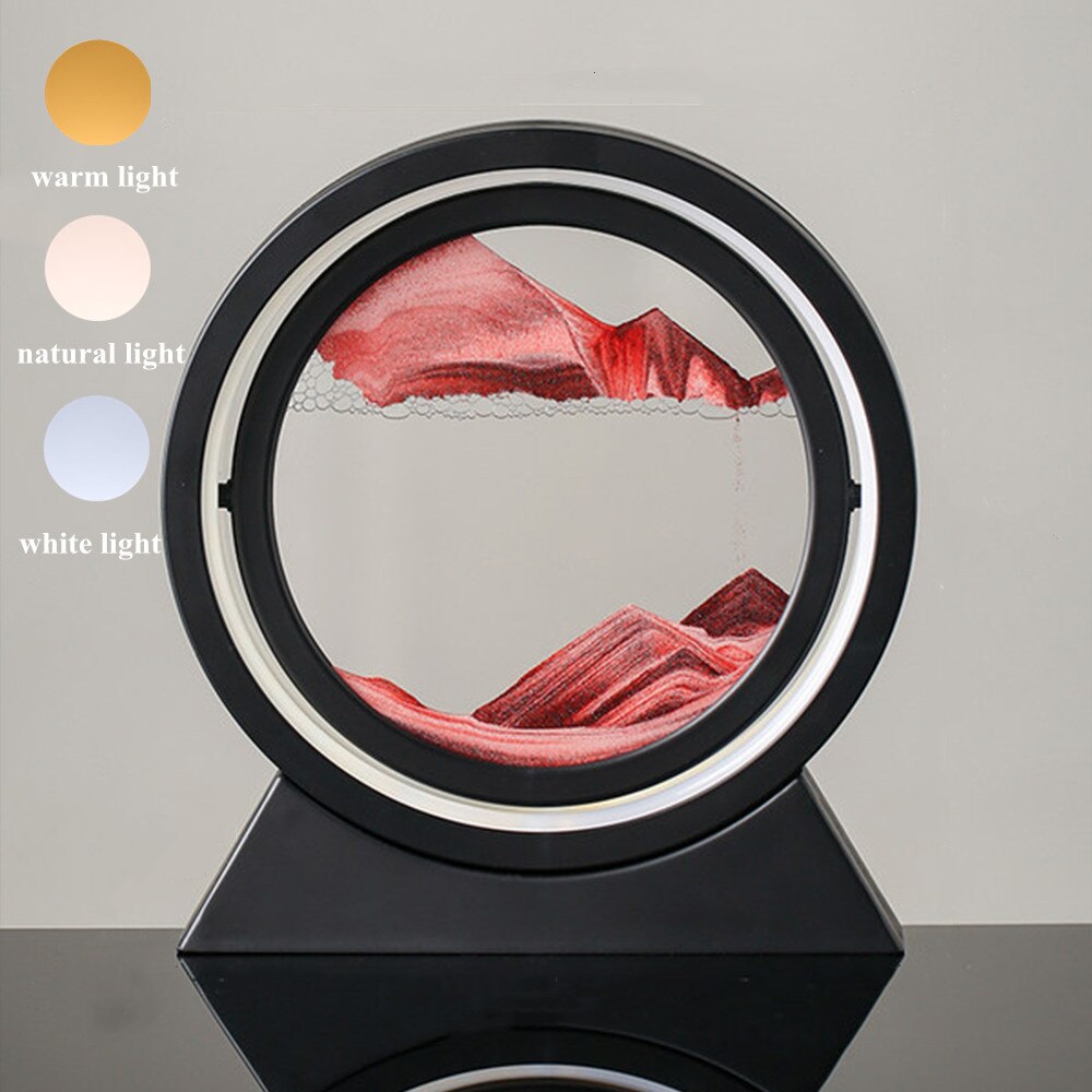 LED Table Lamp Moving 3D Sand Art Picture Deep Sandscape In Motion Display image 6