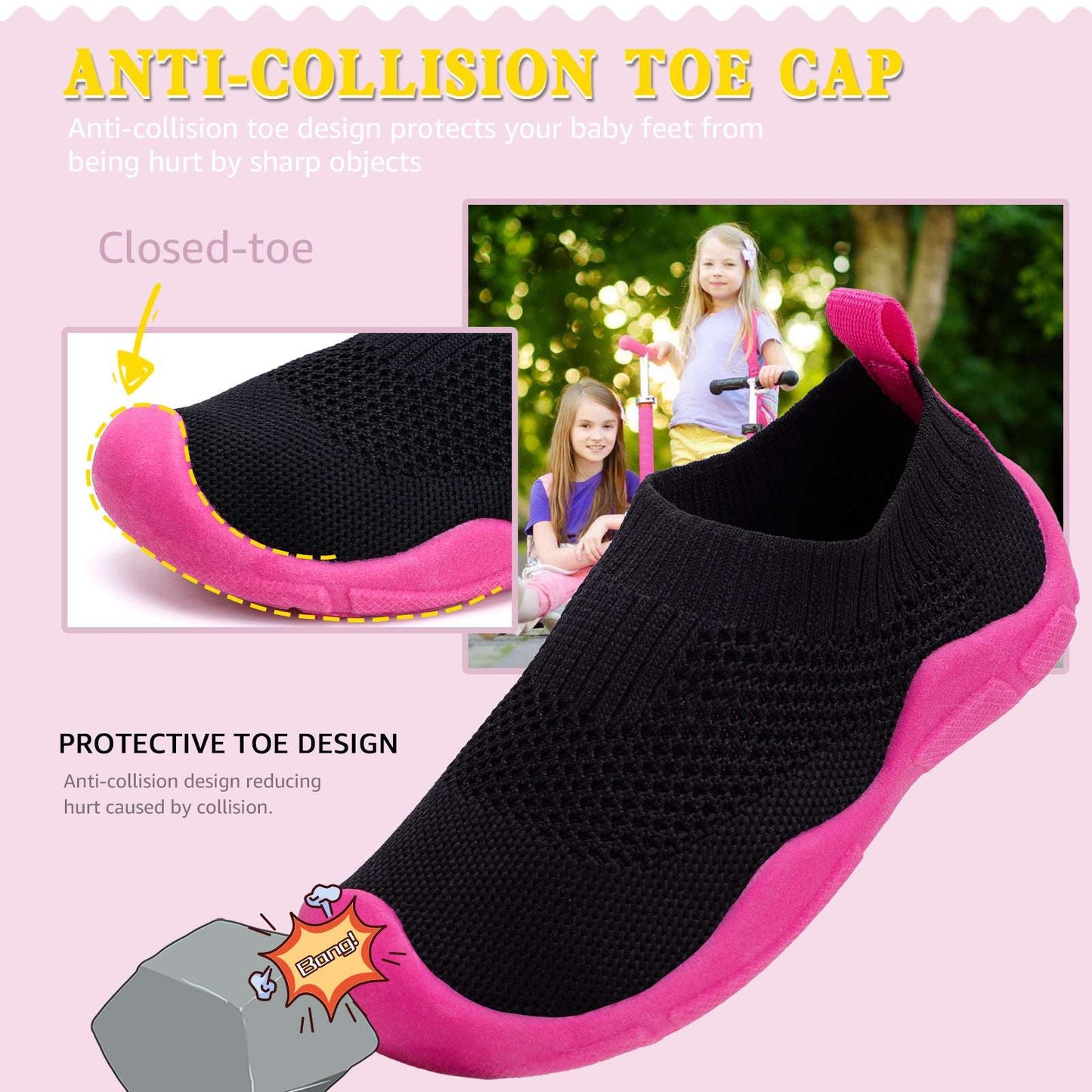 STQ Toddler Boys Girls Sneakers for Kids Lightweight Tennis Walking Sock Shoes image 8