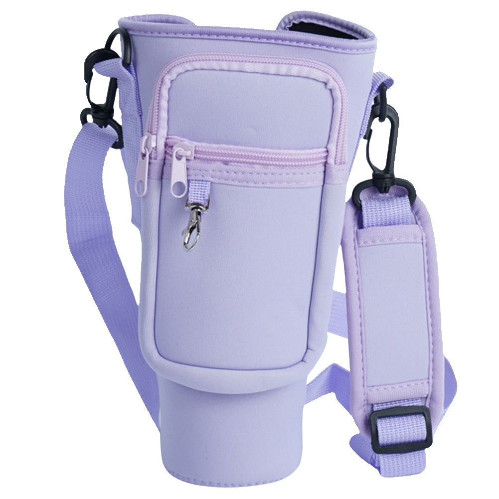 40oz Neoprene Water Bottle Carrier Bag For Stanley Quencher Cup Sleeve with Adj image 1