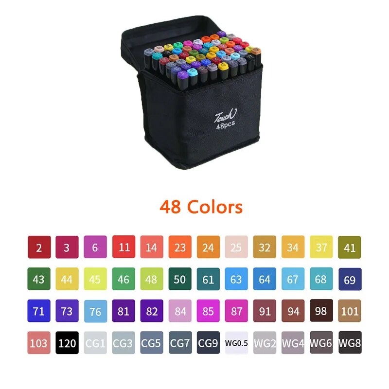 12-120pcs Alcohol Based Art Marker Set for Adult Kids Dual Tip Coloring Drawing image 7