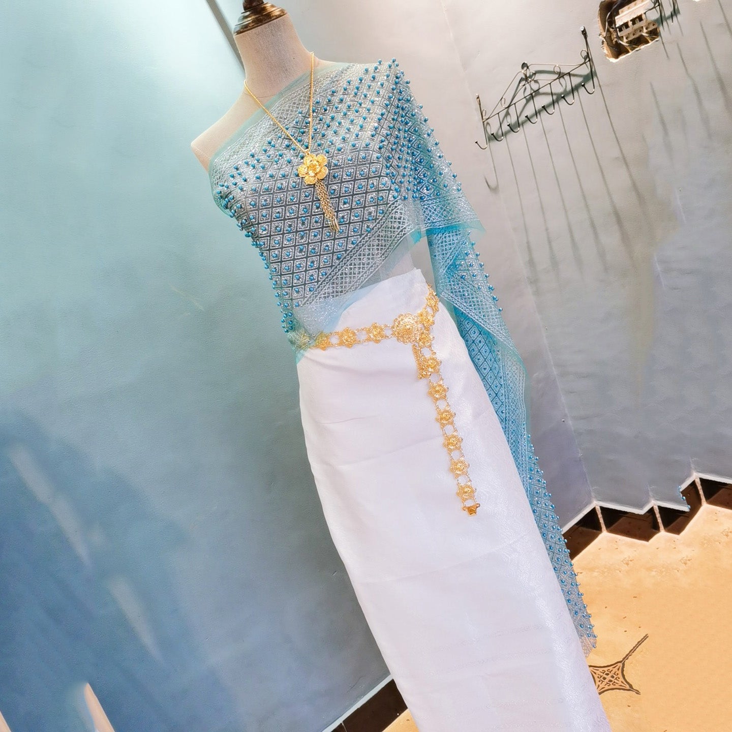 2023 New In Summer Women Strapless Shawl Top and Skirt Five-Piece Set Long Ao D image 16