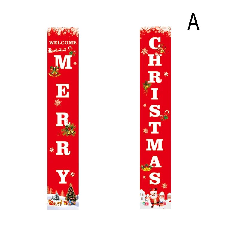 Christmas Decorations Red Merry Christmas Porch Sign Xmas Hanging for Home door image 5