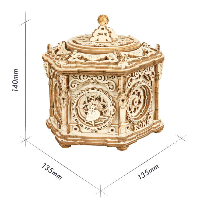 Robotime Rokr Music Box Starry Night 3D Wooden Puzzle Game Assembly Model Build image 3