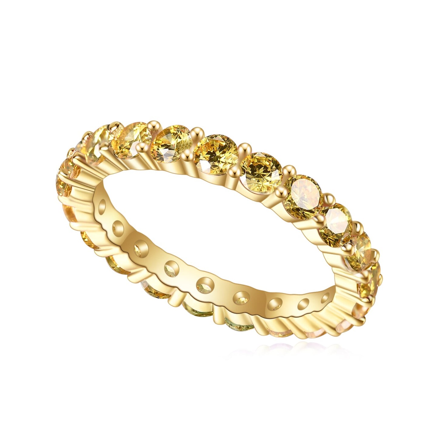 GEM'S BALLET 925 Sterling Silver 18K Gold-filled Gemstone Eternity Band Ring image 2