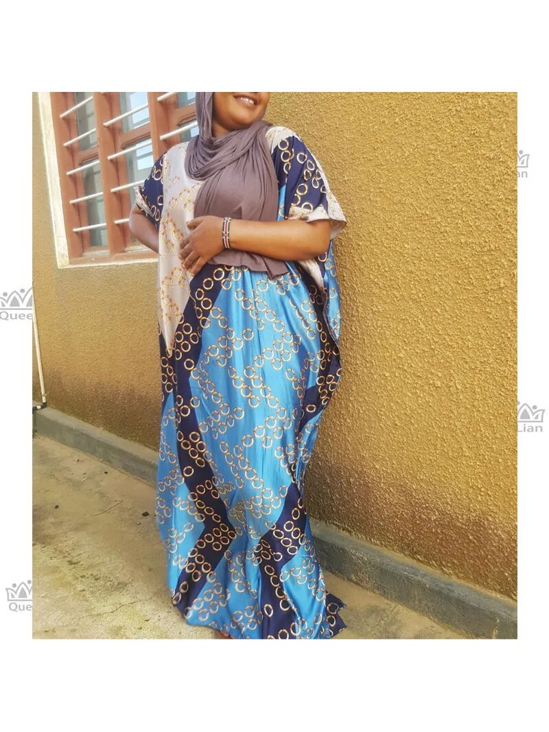 Length:150cm,Bust:190cm Free Size New Chiffon Super African Dashiki Traditio image 2
