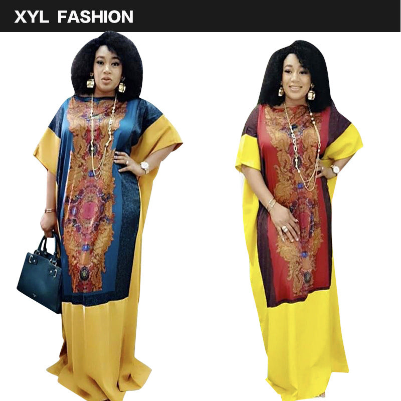 Middle East Muslim Printed Robe And Big Dress, African Plus Size Women's Clothi image 1