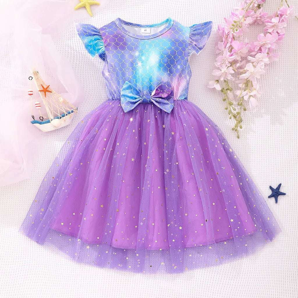 2024 Kids Girls Dress Clothing Short Sleeve Casual Cute Girls Clothes Unicorn B image 4