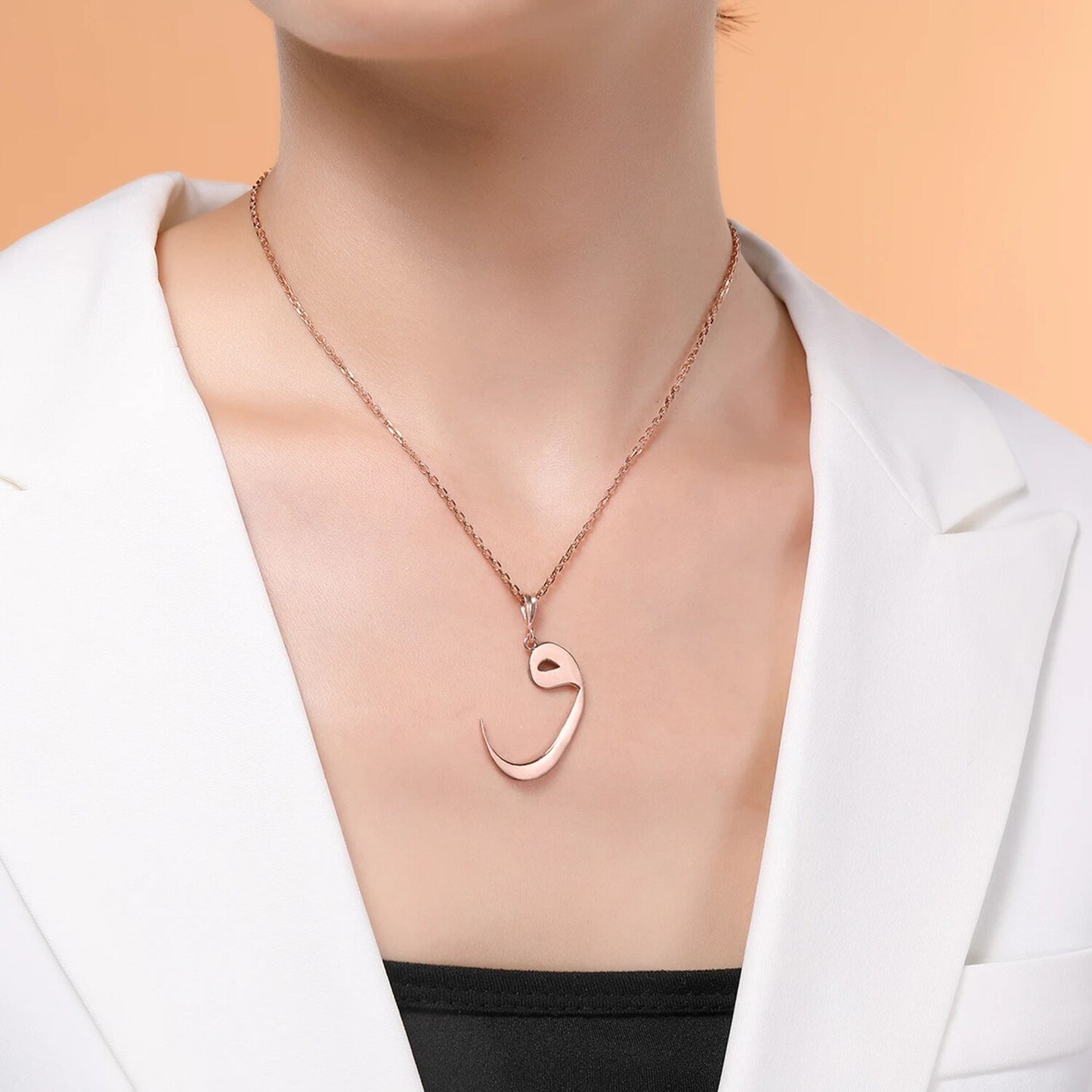 Arabic Initial Necklace Stainless Steel custom made 18k gold plated Name image 7