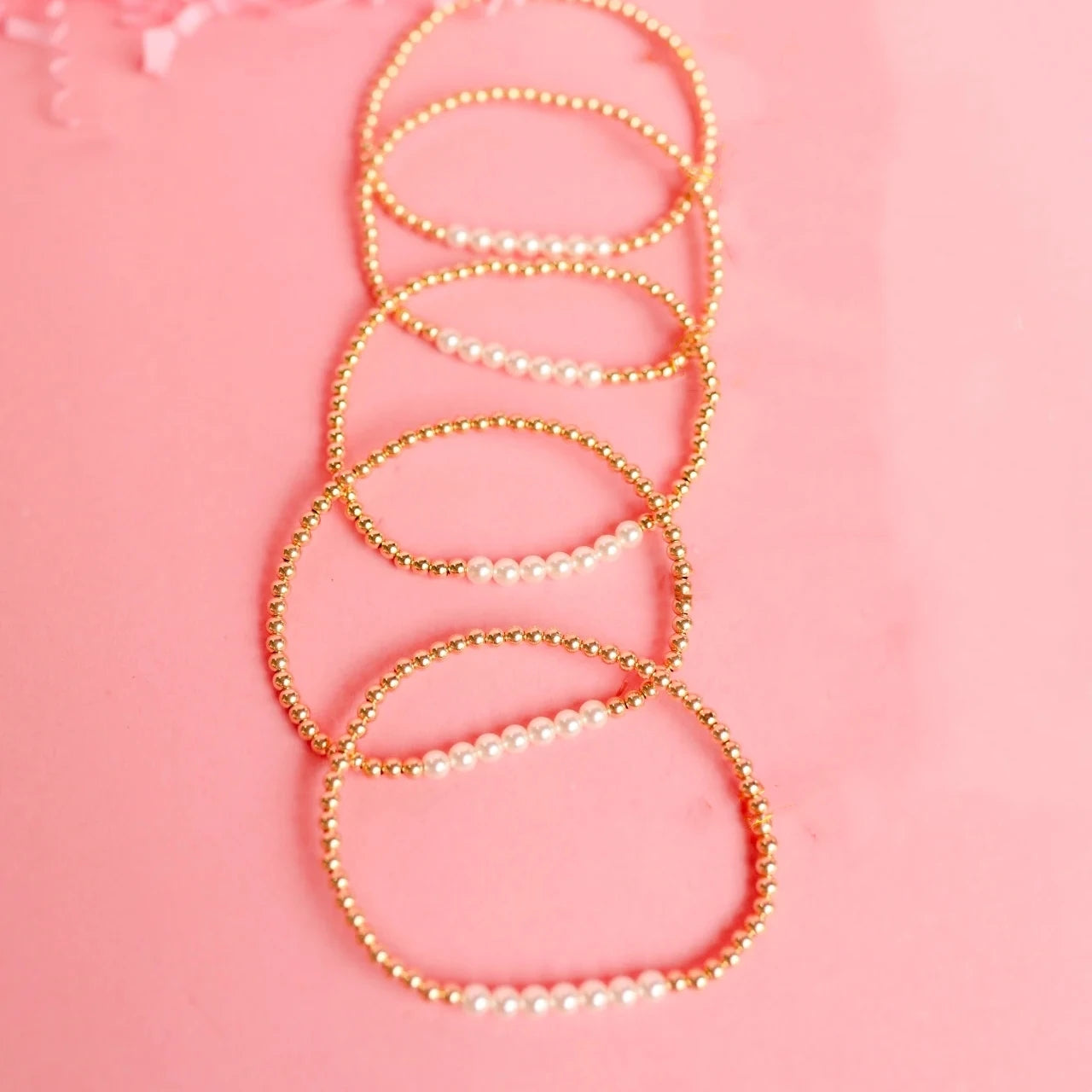 CCGOOD 6mm Natural Shell Pearl Bracelet Boho Jewelry Gold Plated 18 K Beads Bra image 1