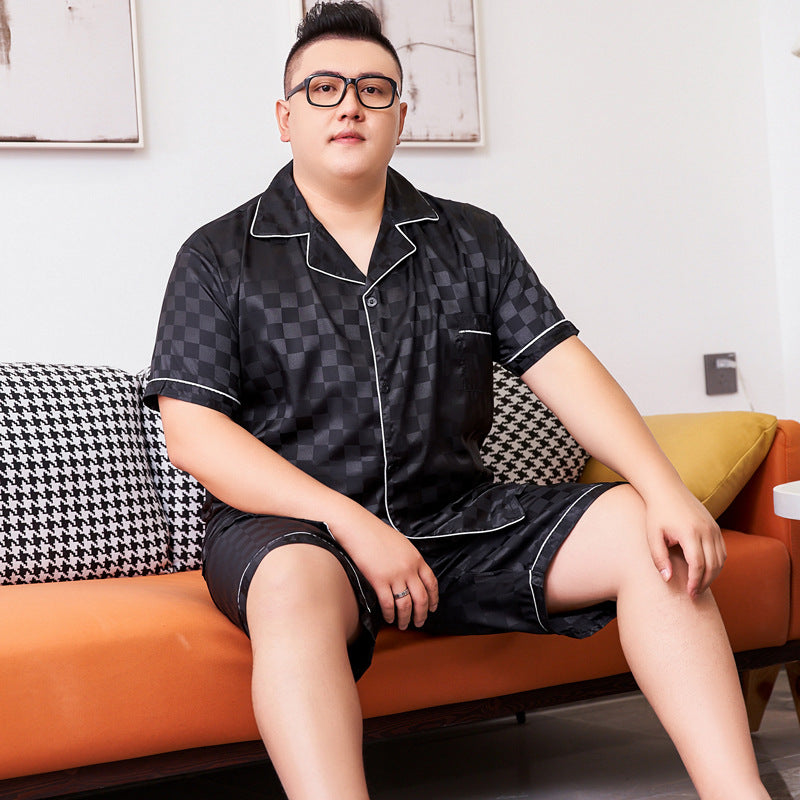 3XL-5XL For 165kg Big Size Men's Pajamas Summer Ice Silk Thin Breathable Male S image 2