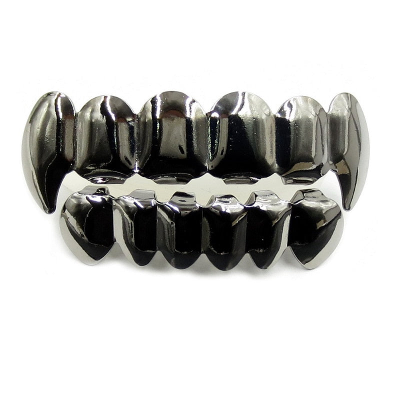 1 Set Of Explosive Hip-hop Golden Teeth Cover Teeth Grillz Real Gold Plating Te image 4