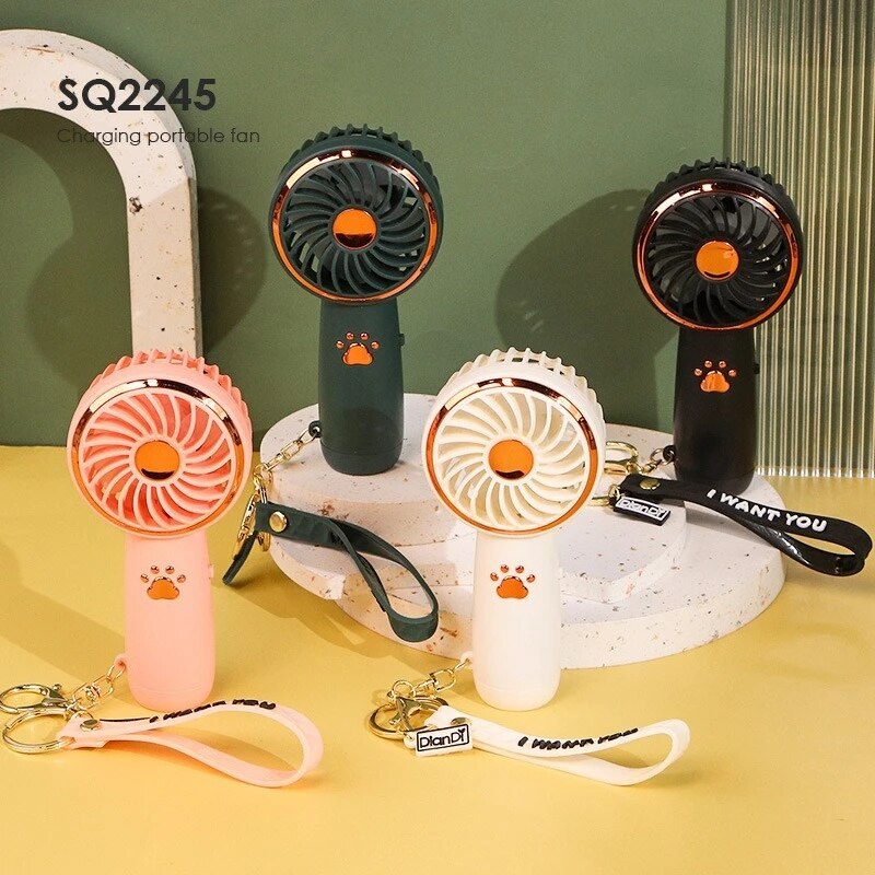 2024 Summer New Mini Mini Fan Cute Cartoon Portable Charging USB Handheld Fan S image 0