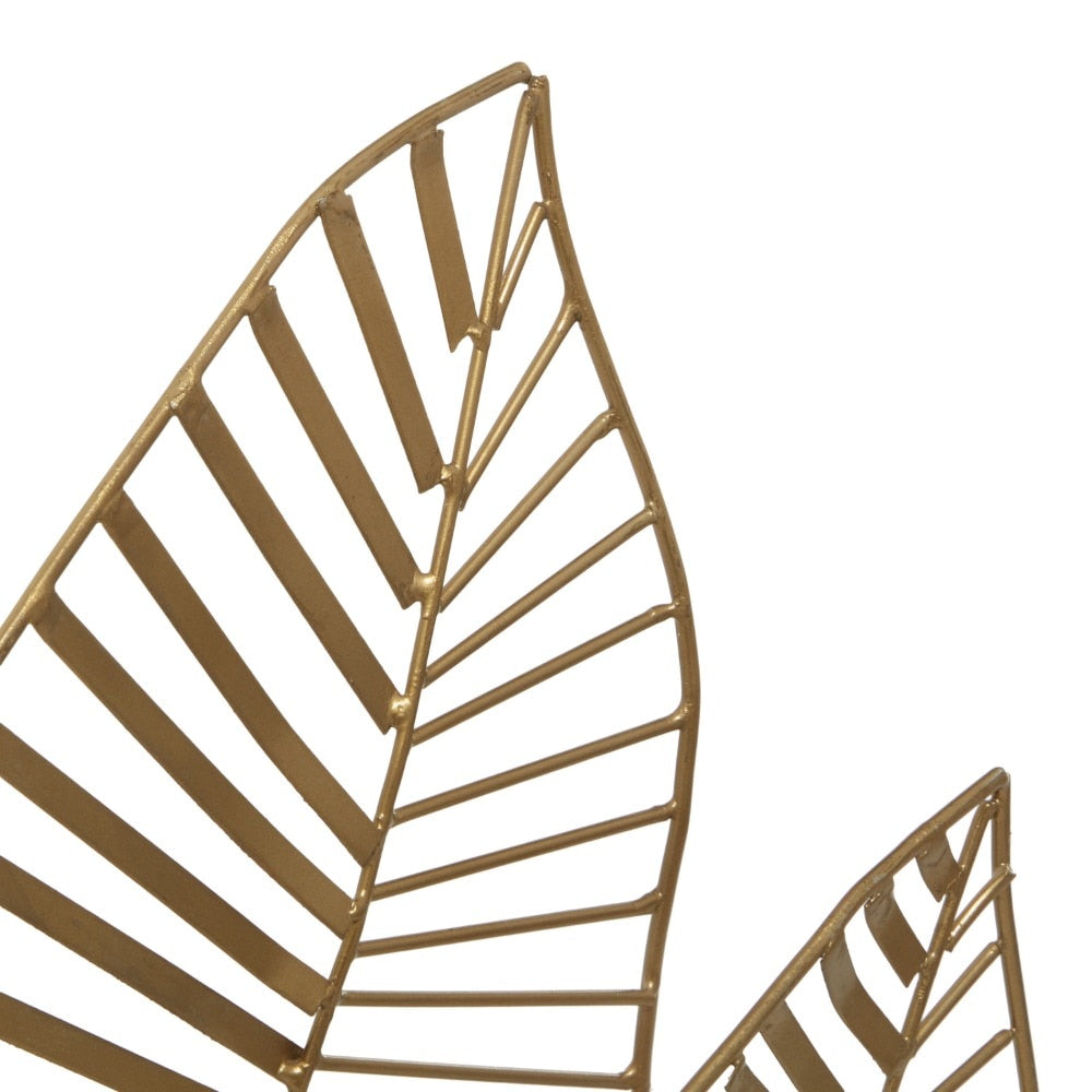 Iron Glam Gold Metallic Fern Leaf Table Top Decors 11"W X 17"H Home Decor Home image 1