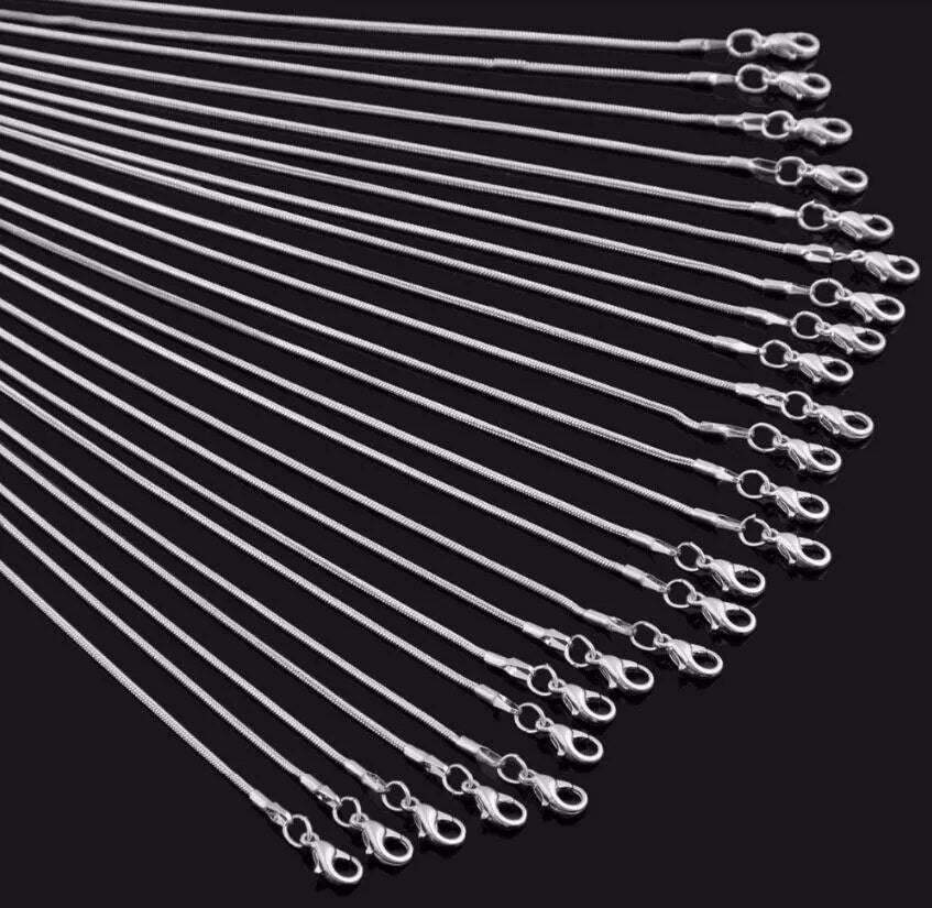 12pcs/Lot 1.2mm Gold Color DIY Snake Chain Charms Link Necklace with Lobster Cl image 5