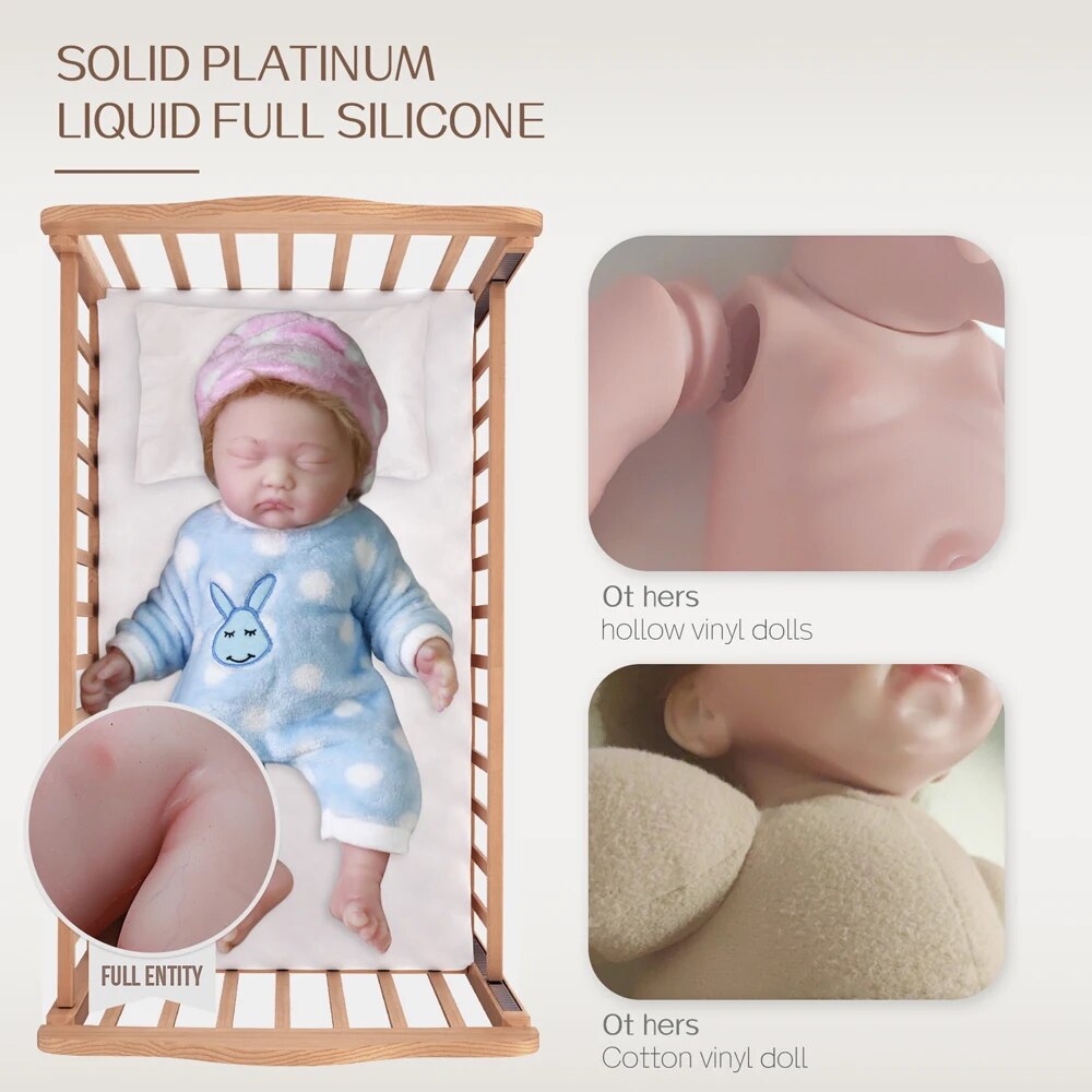17.7 " Reborn Baby Doll Girl Realistic Newborn Dolls Christmas Handmade Gifts image 5