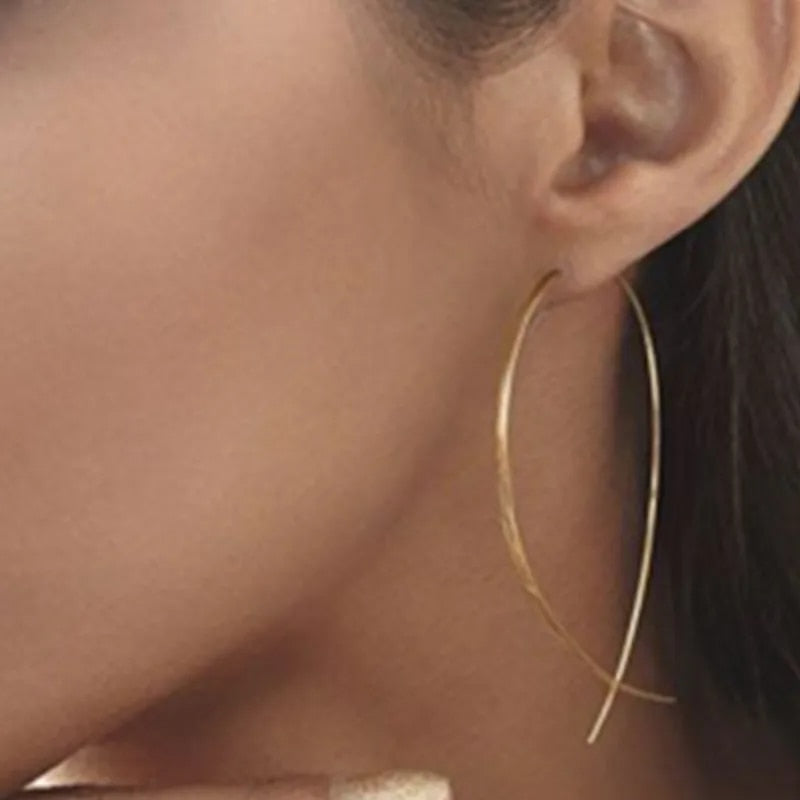 Black Heart Ear Line Long Hanging Earrings for Women Gold Color Ear Wire Pierci image 11