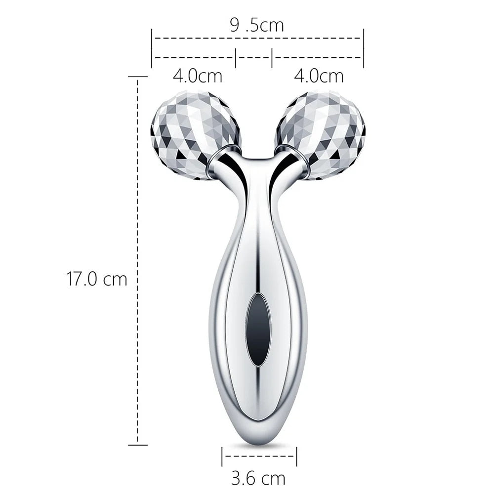3D Roller Massager Face Massage Y Shape 360 Rotate Thin Face Body Shaping Relax image 3