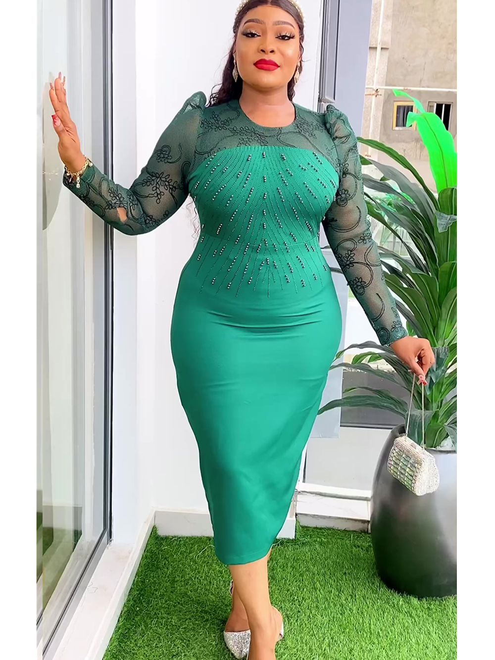 Plus Size African Party Dresses for Women 2024 New Fashion Dashiki Ankara Lace image 2