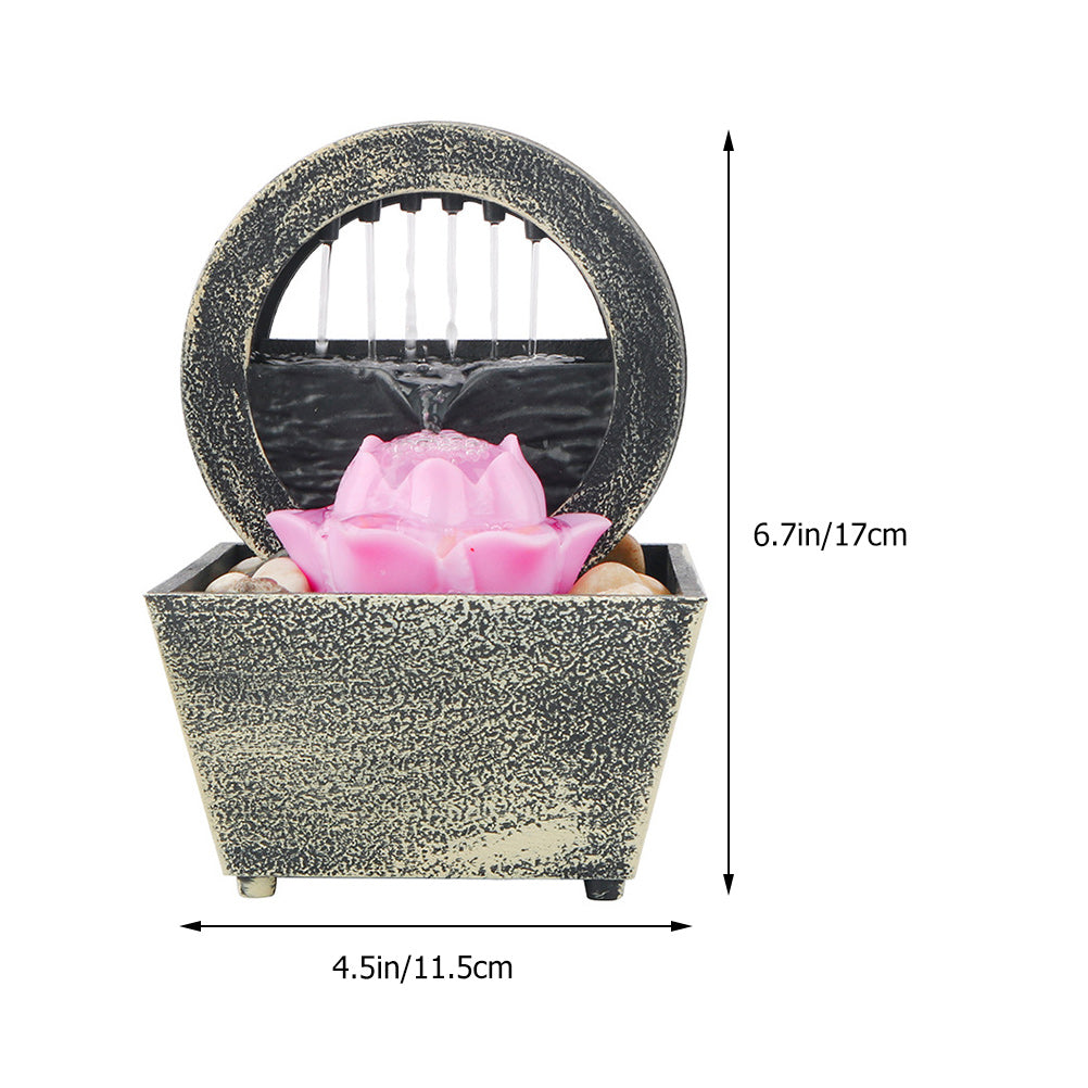 Relaxation Fountains Desk Water Basin Decoration Home Table Top Indoor Waterfal image 1