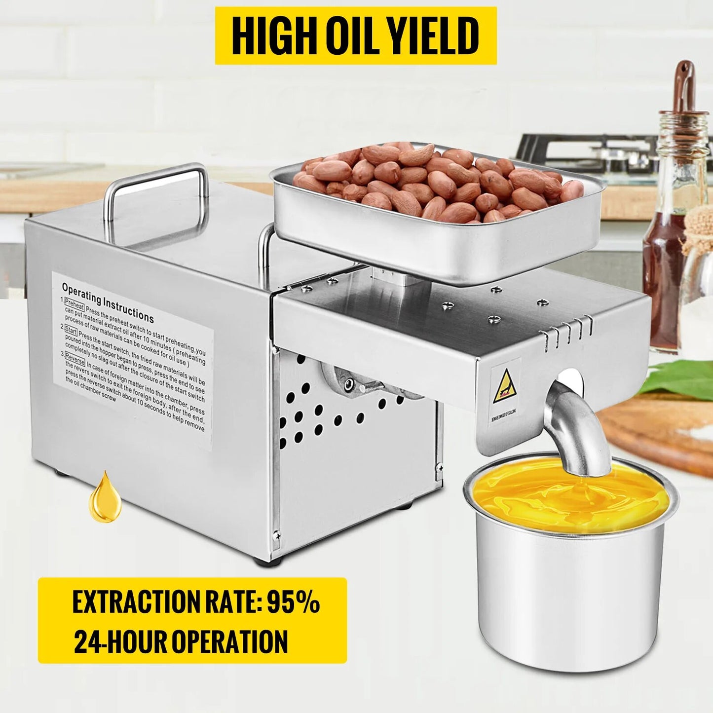 VEVOR Electric Oil Extractor Automatic Oil Press Machine for Home & Commercial image 3