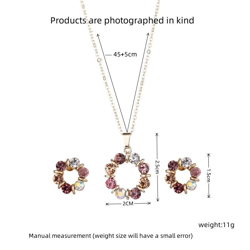 3pcs Gold Necklace Earrings Set Ladies Celebrity Simple Fashion Style Exquisite image 5