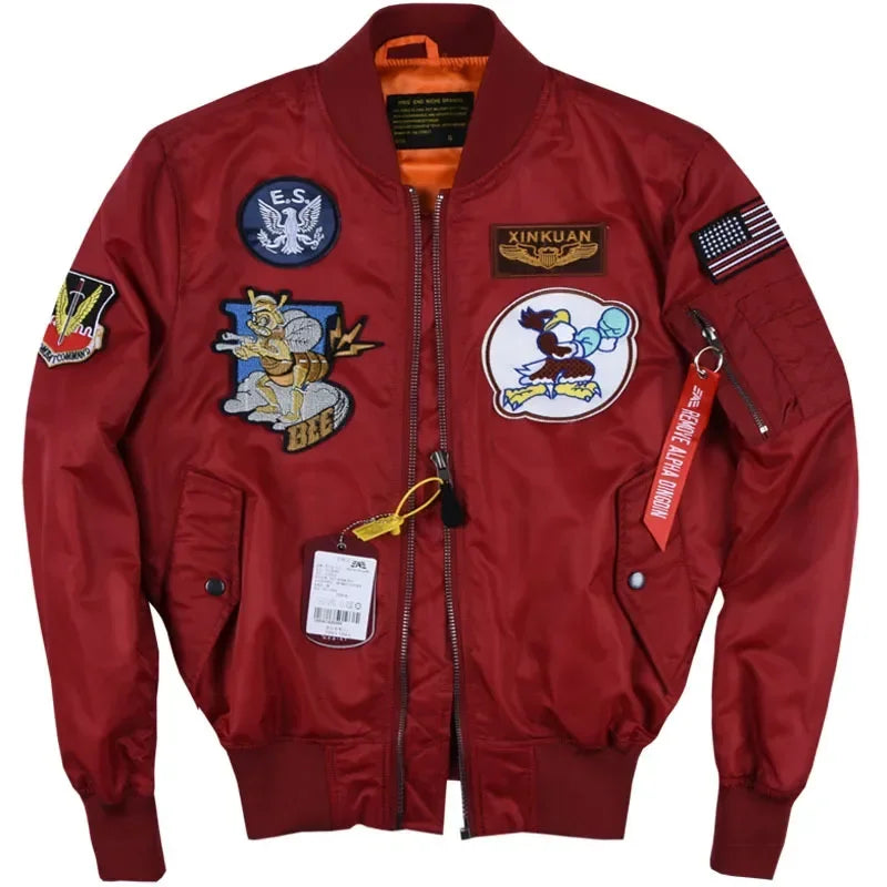 Winter Men Thicken Warm Flight Pilot Jacket Mens Casual MA1 Aviator Baseball Ai image 4