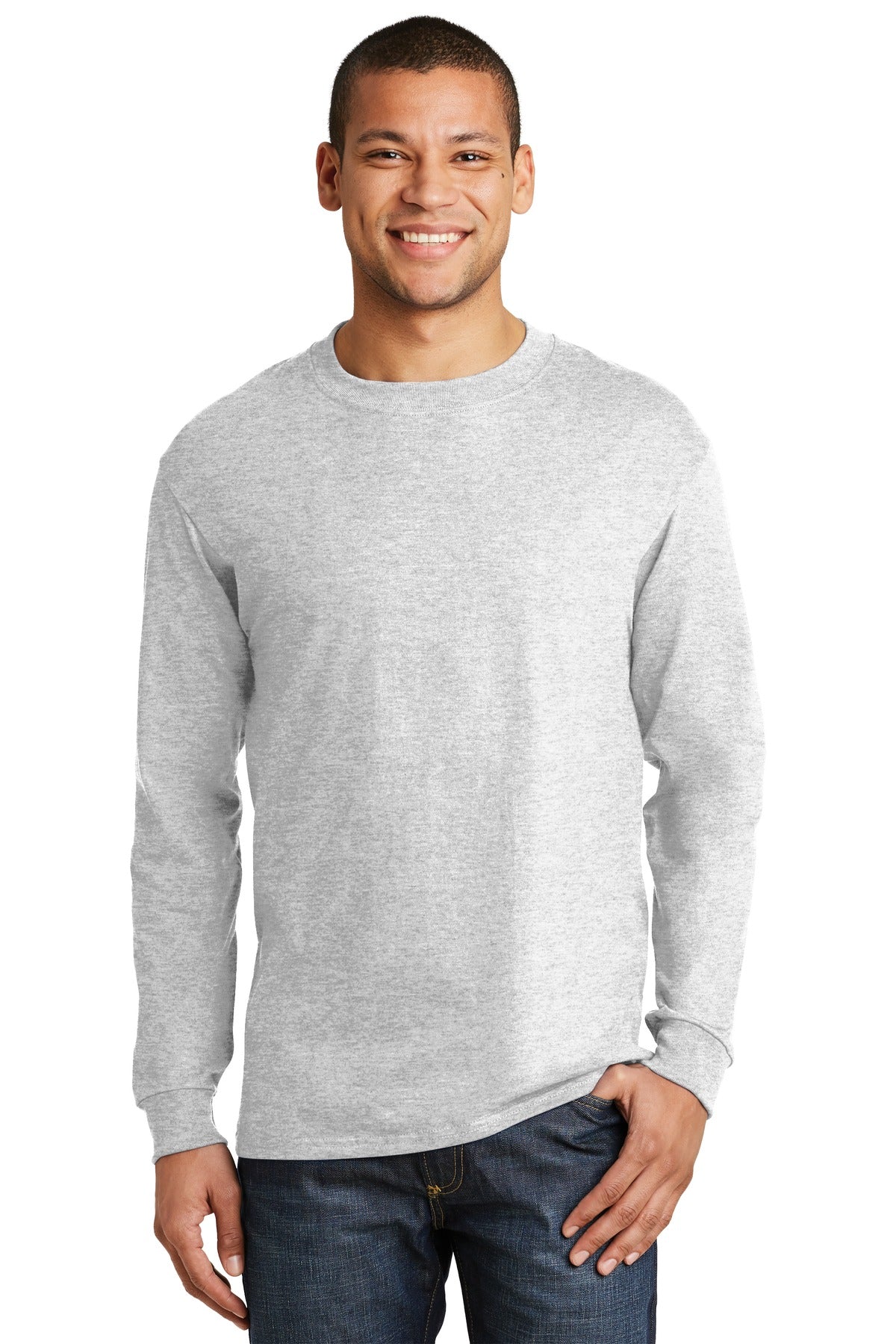 Hanes® Beefy-T® - Camiseta de manga larga 100% algodón. 5186