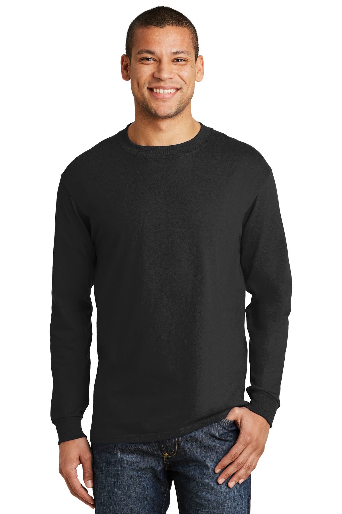 Hanes® Beefy-T® - Camiseta de manga larga 100% algodón. 5186