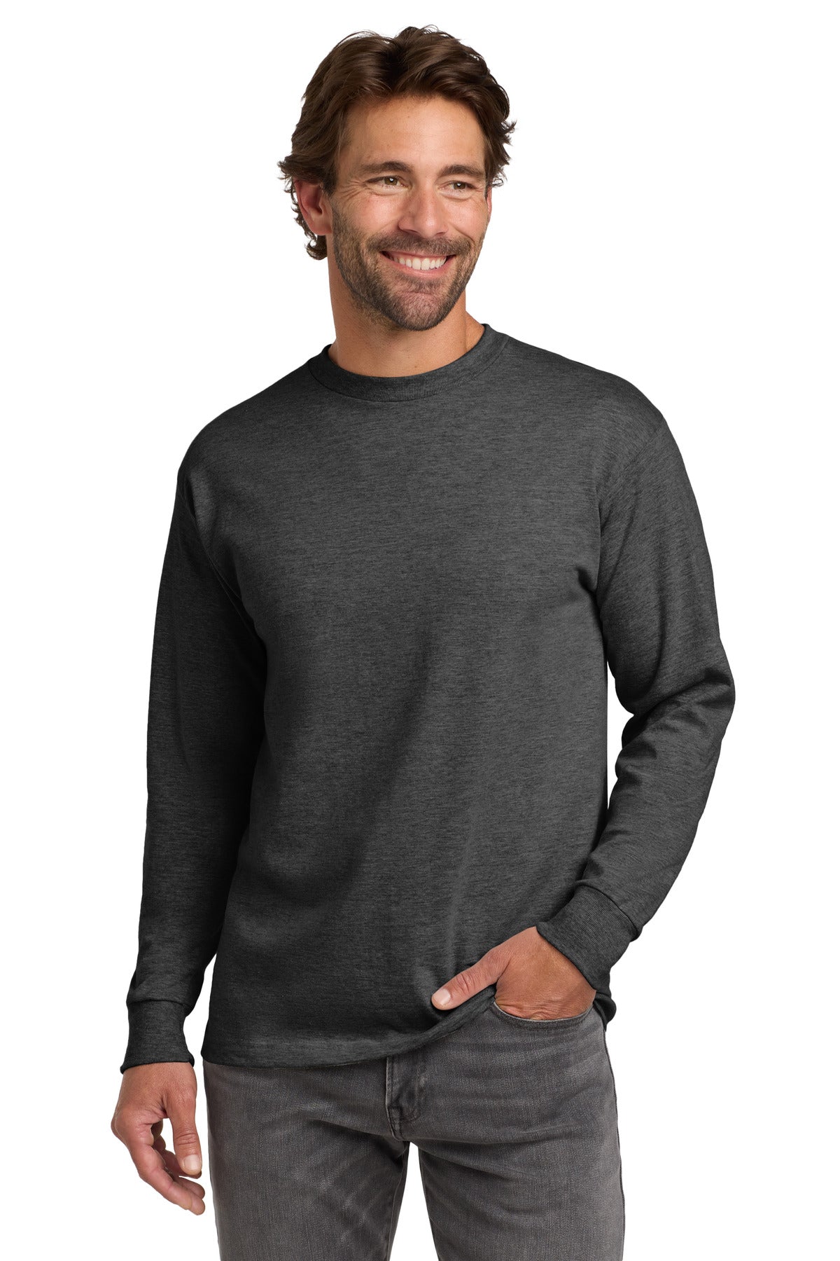 Hanes® Beefy-T® - Camiseta de manga larga 100% algodón. 5186