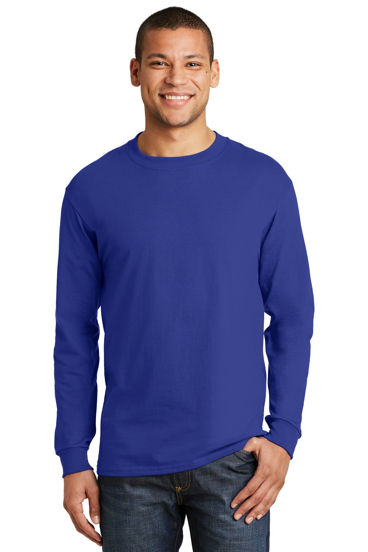 Hanes® Beefy-T® - Camiseta de manga larga 100% algodón. 5186