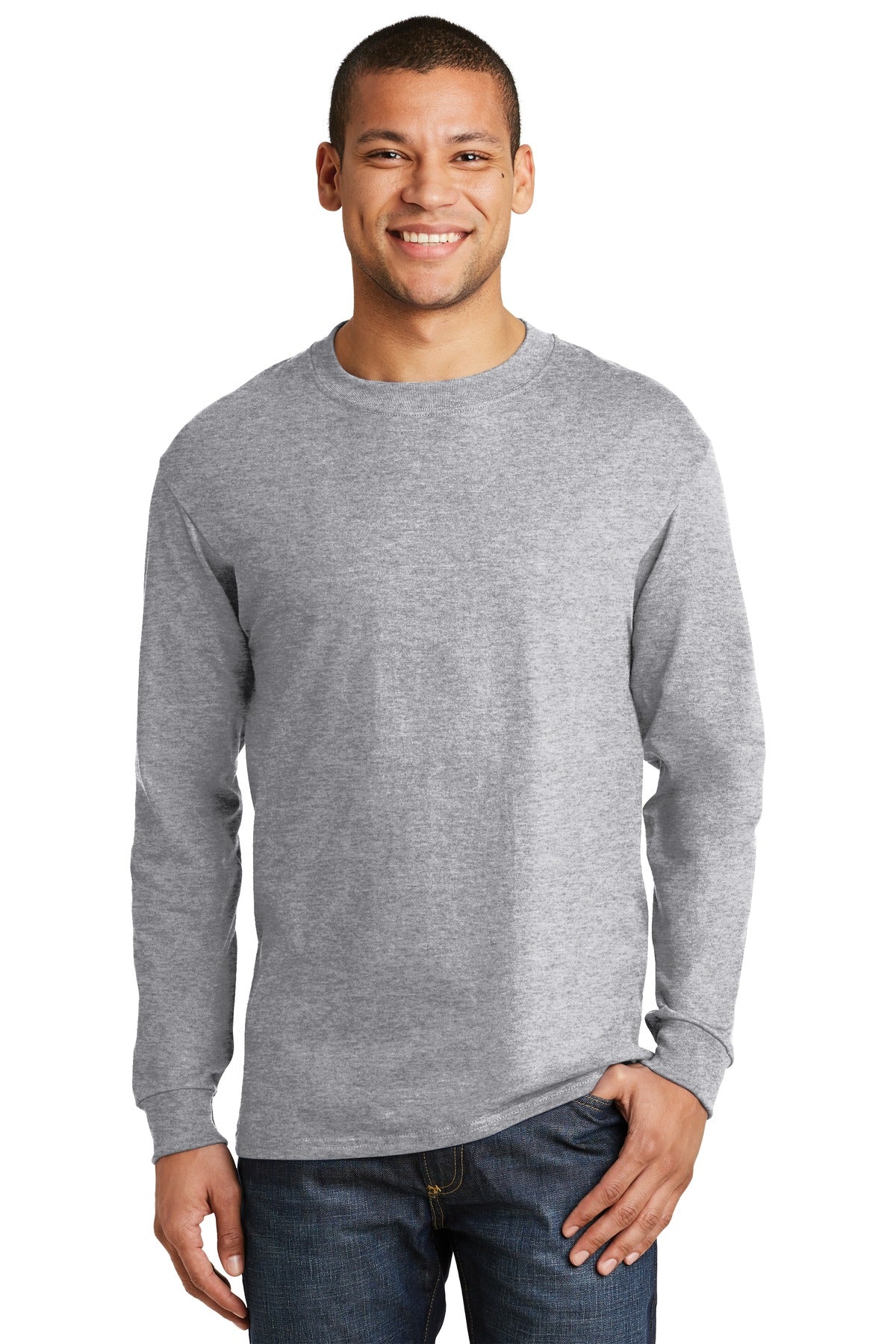 Hanes® Beefy-T® - Camiseta de manga larga 100% algodón. 5186