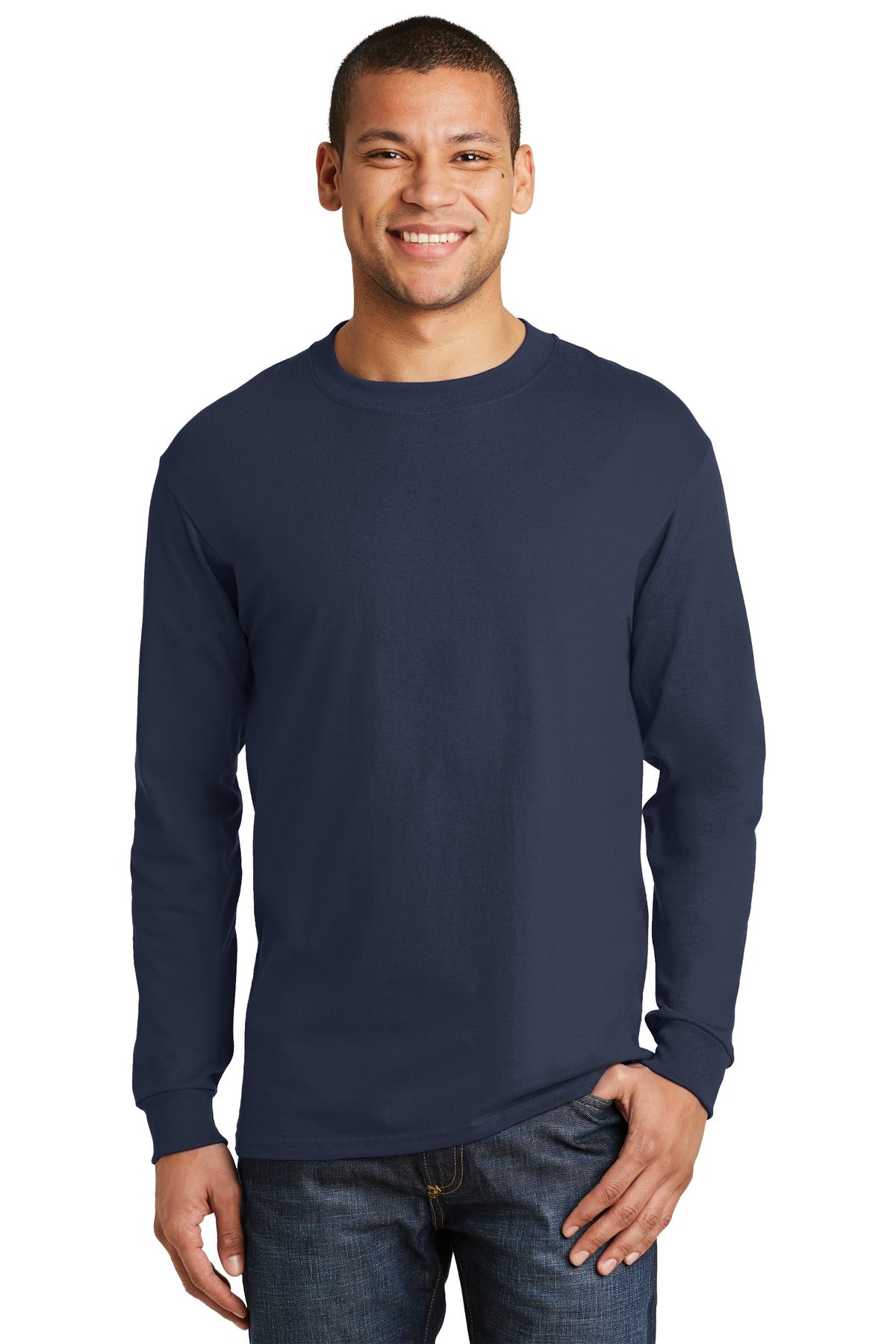 Hanes® Beefy-T® - Camiseta de manga larga 100% algodón. 5186