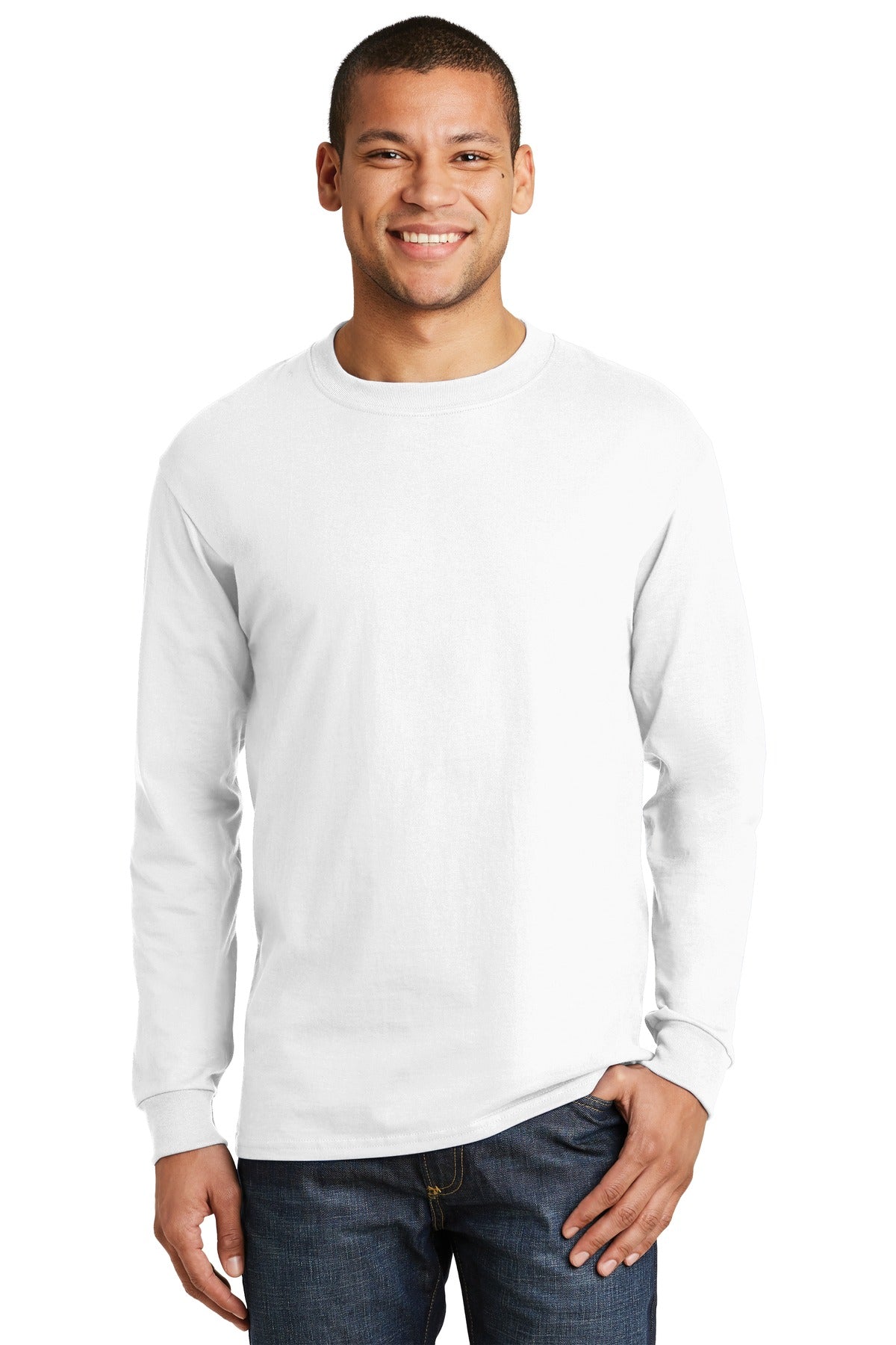 Hanes® Beefy-T® - Camiseta de manga larga 100% algodón. 5186
