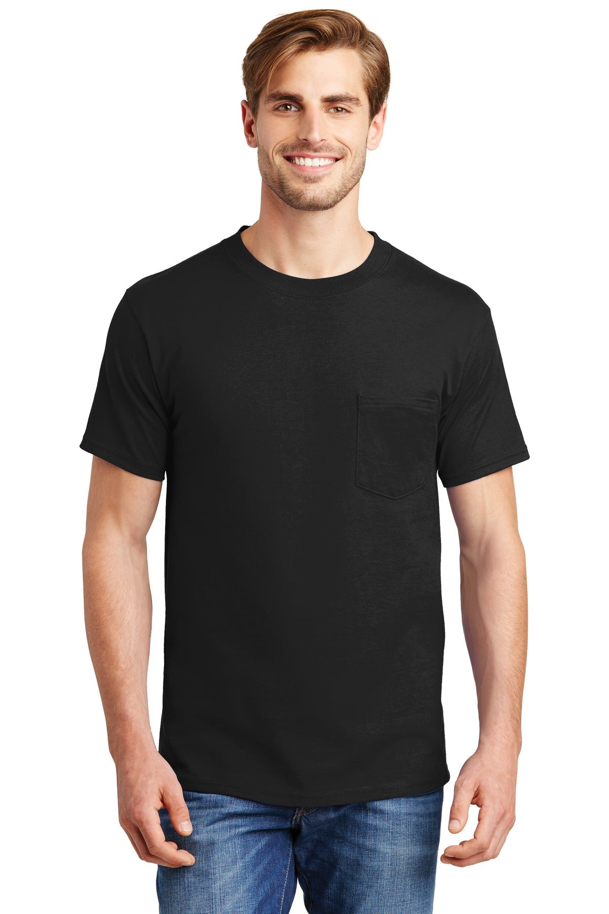 Hanes® Beefy-T® - Camiseta 100% algodón con bolsillo. 5190