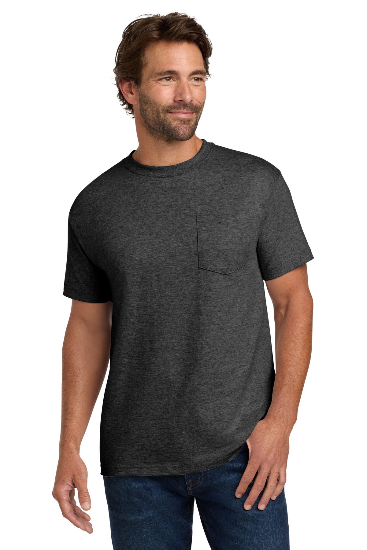 Hanes® Beefy-T® - Camiseta 100% algodón con bolsillo. 5190