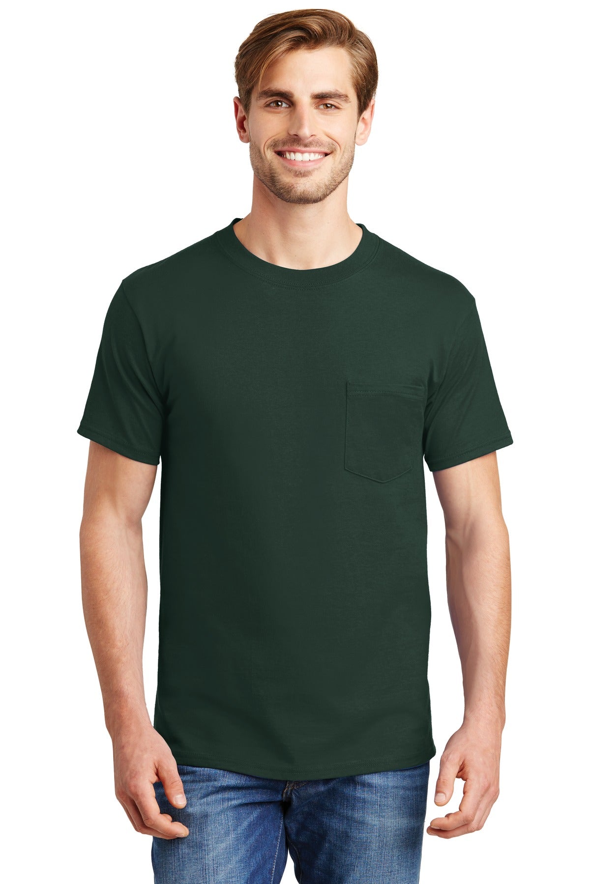 Hanes® Beefy-T® - Camiseta 100% algodón con bolsillo. 5190