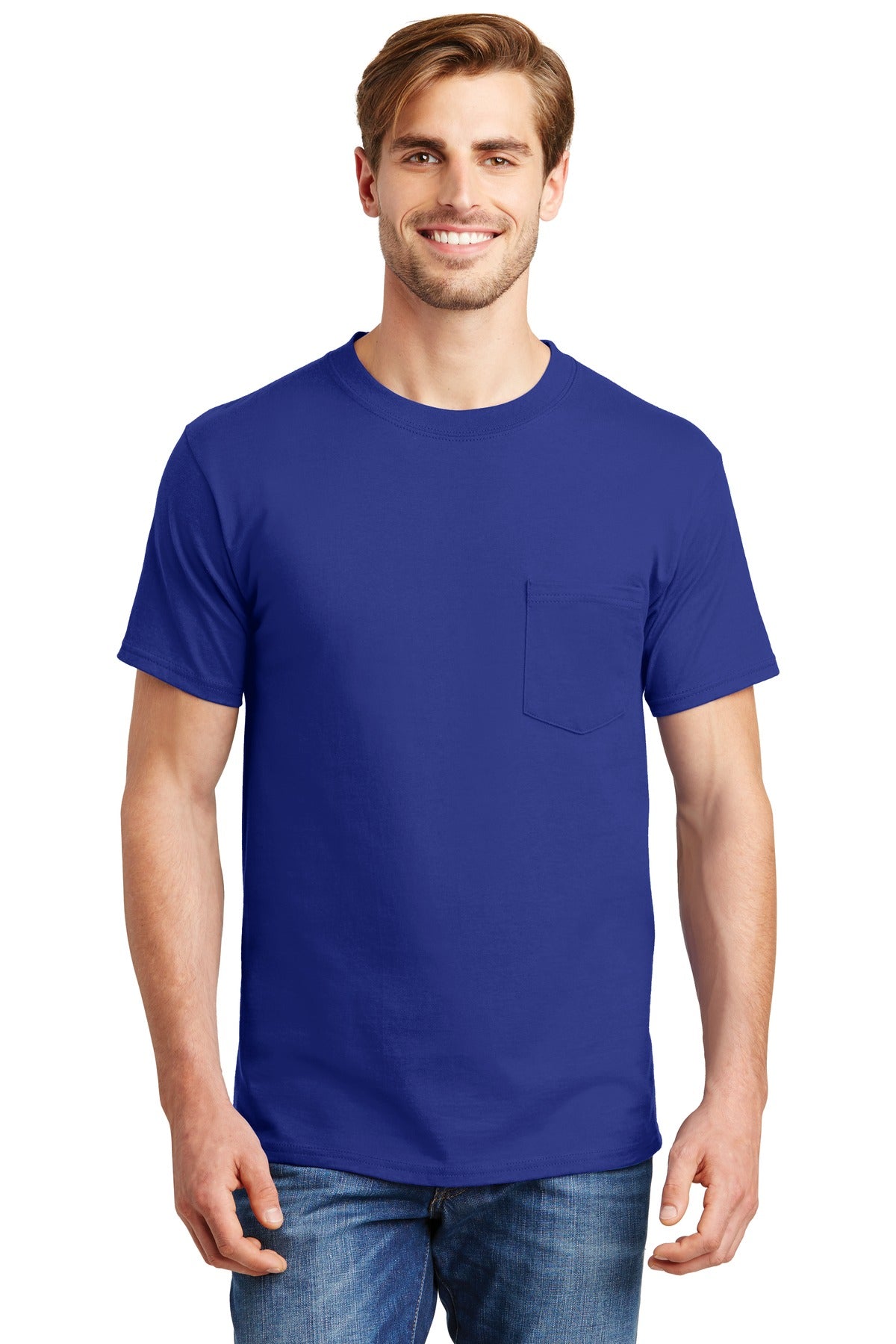 Hanes® Beefy-T® - Camiseta 100% algodón con bolsillo. 5190