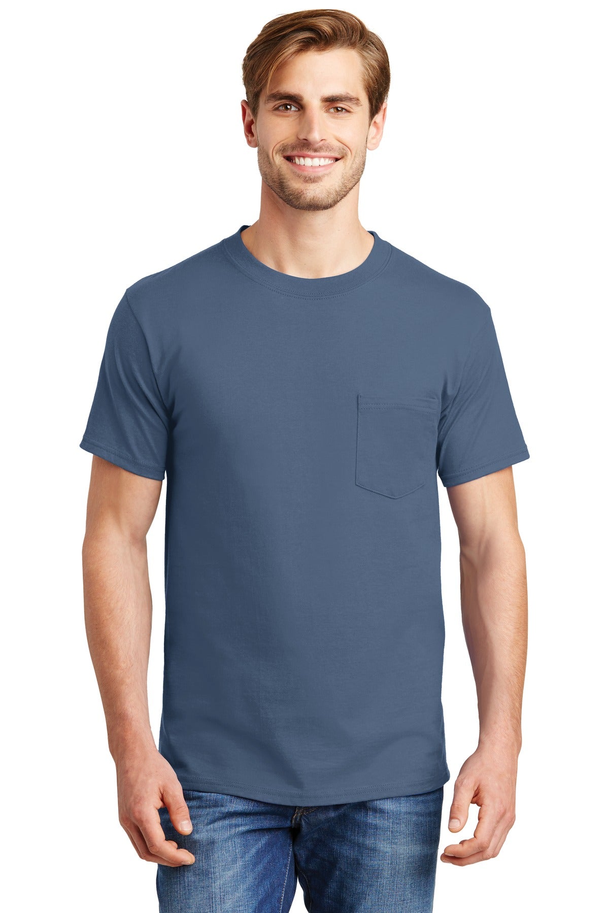 Hanes® Beefy-T® - Camiseta 100% algodón con bolsillo. 5190