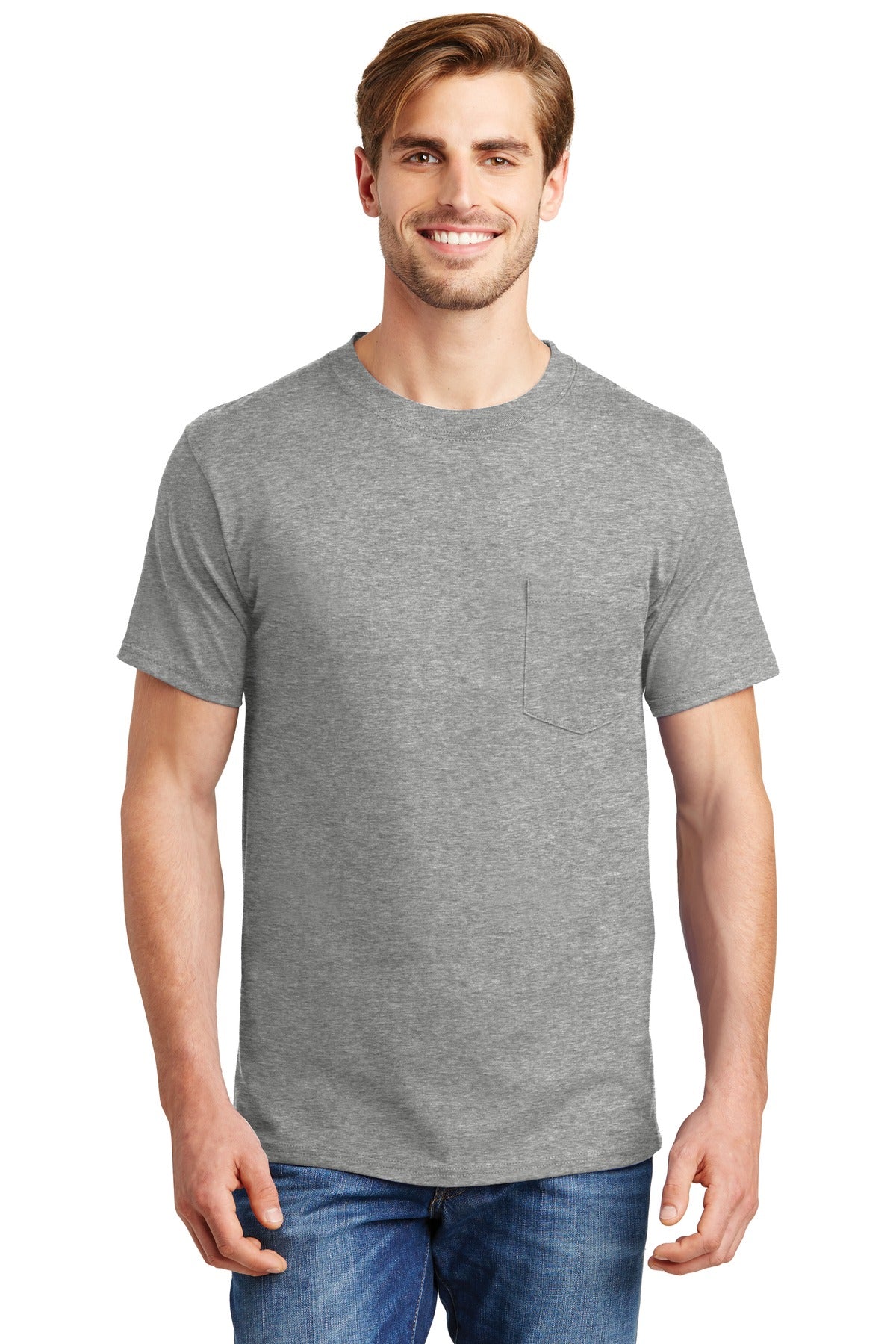 Hanes® Beefy-T® - Camiseta 100% algodón con bolsillo. 5190