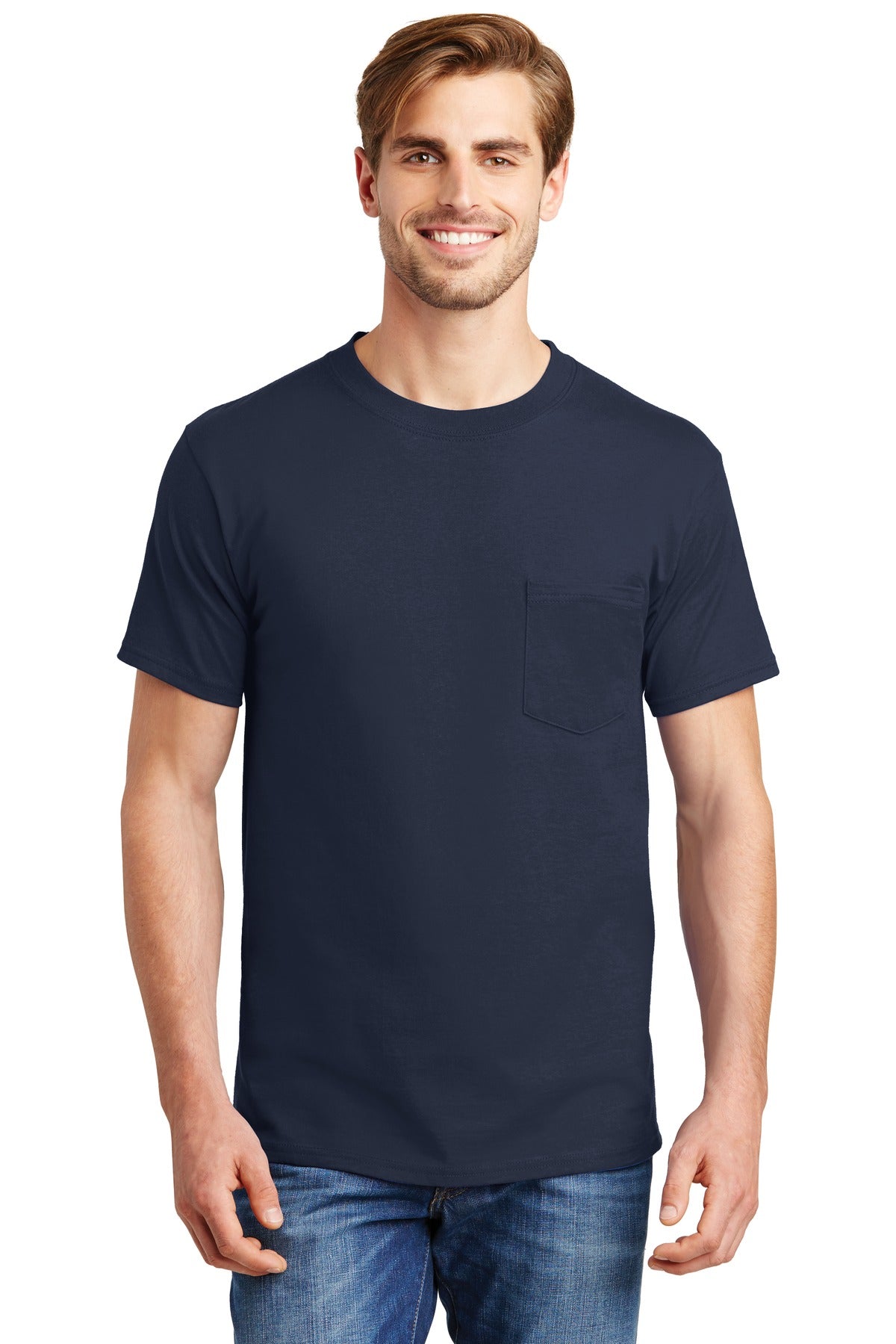 Hanes® Beefy-T® - Camiseta 100% algodón con bolsillo. 5190