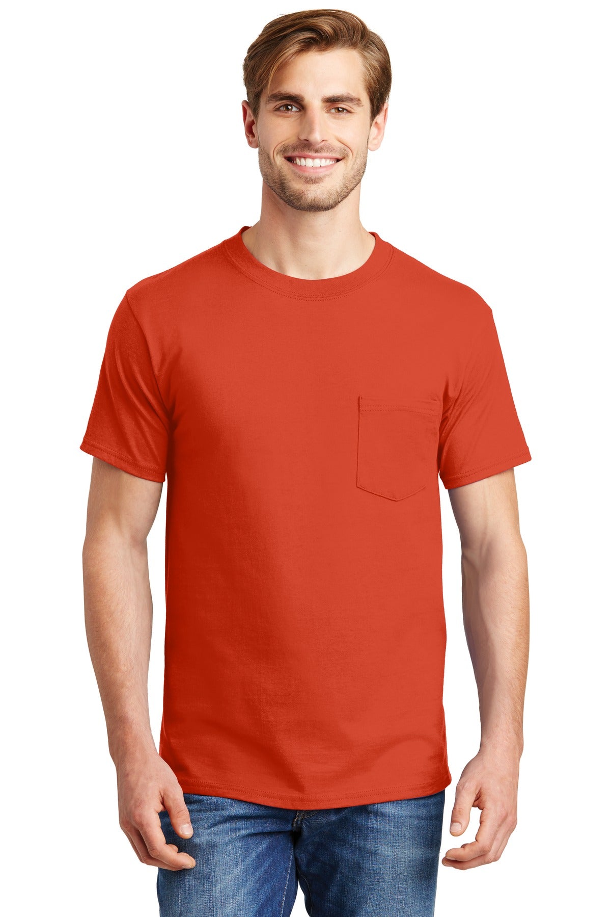 Hanes® Beefy-T® - Camiseta 100% algodón con bolsillo. 5190